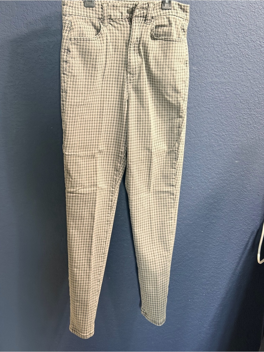 American Eagle Outfitters Women's Skinny Jeans - Cream Houndstooth